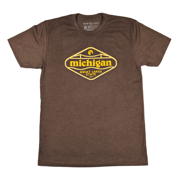 "Michigan (GLS)" Heather Espresso T-Shirt