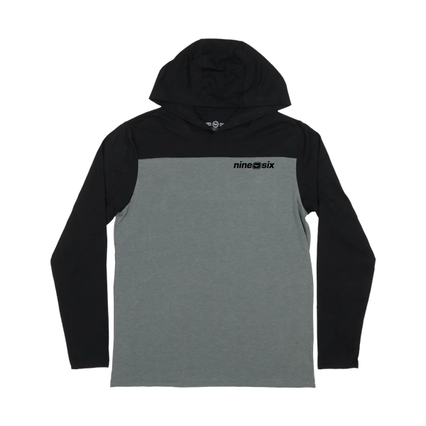 "nine0six" Black/Vintage Heather Halftime Long Sleeve Hoodie