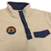 "MTN Icon" Oat/Dress Blue Navy Camp Fleece Snap Pullover