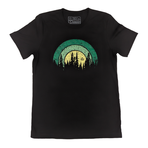 "Sunny Forest" Solid Black T-Shirt