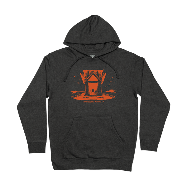 "ORE DOCK" Heather Charcoal Midweight Hoodie