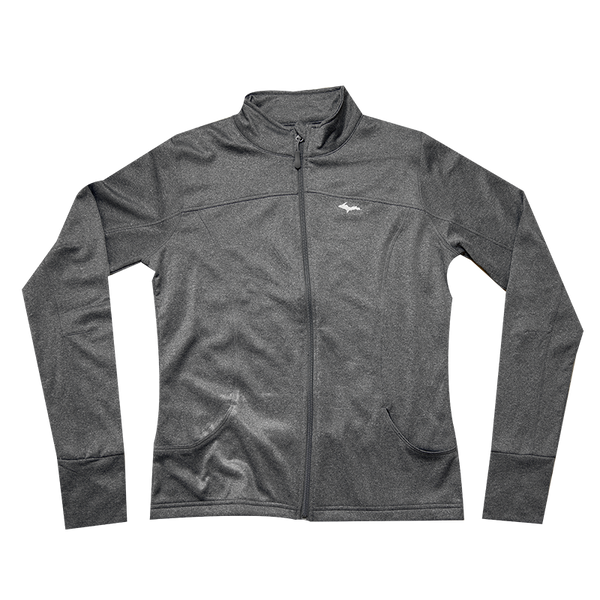 U.P. Silhouette" Women's Gunmetal Heather Poly-Tech Zip-UP Track Jacket
