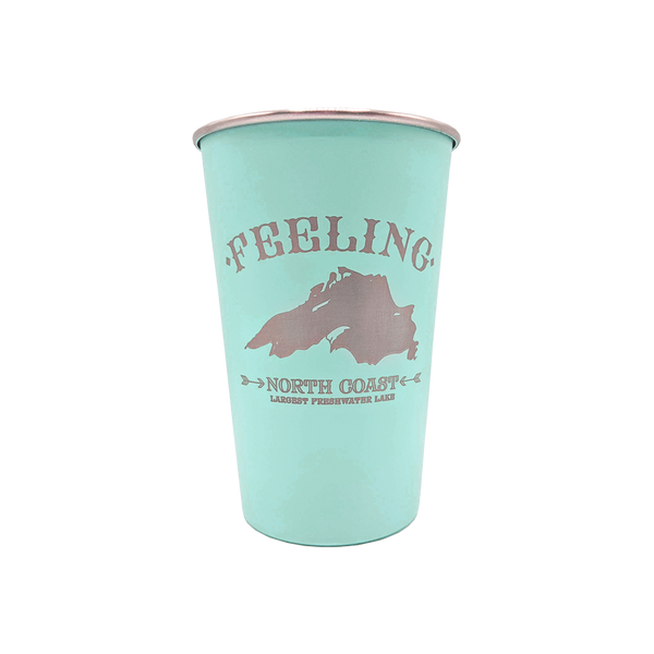 "Feeling Superior" Sea Foam 16 oz. Stainless Steel Pint Cup