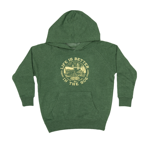 TODDLER - "Life is Better (906)" Moss Special Blend Raglan Hoodie