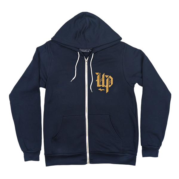 "U.P. (New English)" Navy Zip-UP Hoodie