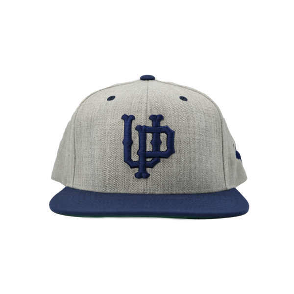Hat - "U.P. Emblem (Retro)" 3D Puff Heather Grey/Navy Snapback