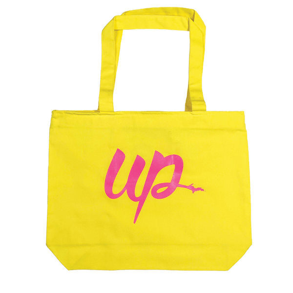"U.P. Script" 25L Yellow Zippered Tote