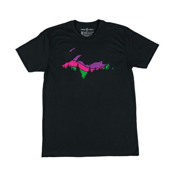 "U.P. Silhouette (Northern Lights)" Black T-Shirt