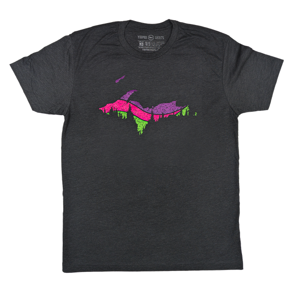 "U.P. Silhouette (Northern Lights)" Heather Charcoal T-Shirt