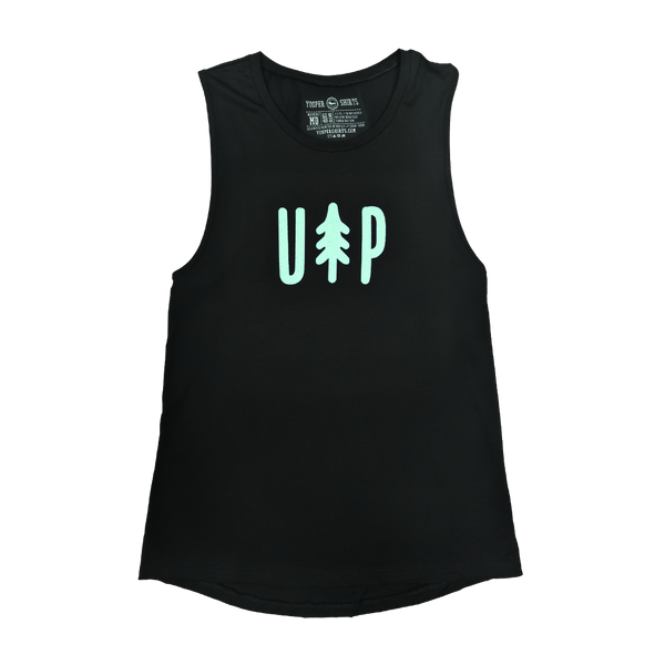 "UP Tree" Women's Black Jersey Muscle Tank