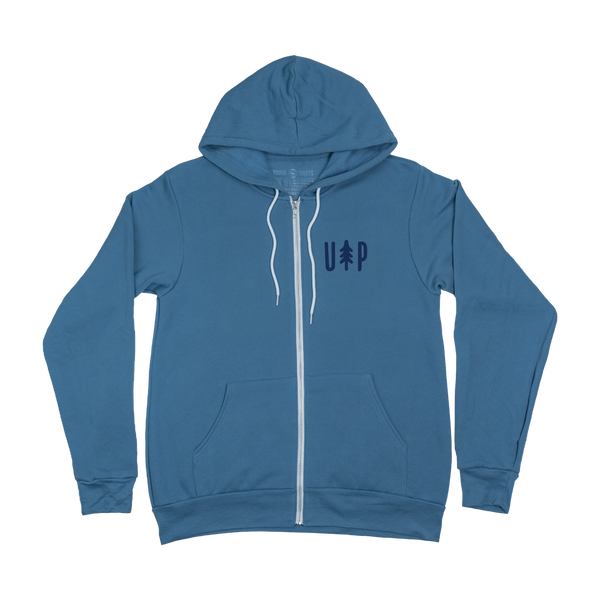 "UP Tree" Steel Blue Zip-UP Hoodie