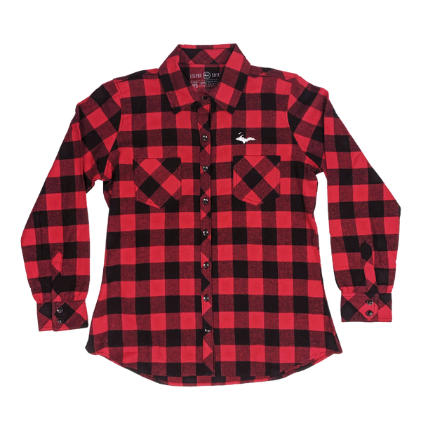"U.P. SILHOUETTE" Womens Buffalo Plaid Extra Heavyweight Flannel Shirt