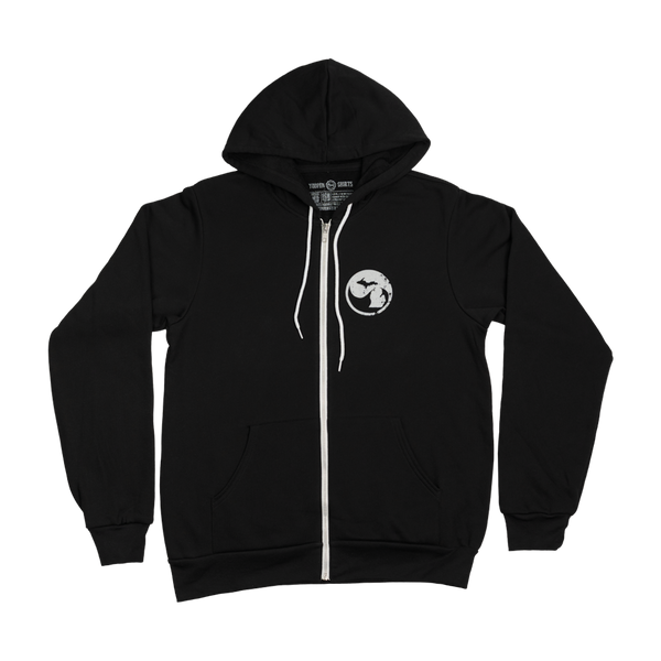 "Yin Yang" Black Zip-UP Hoodie