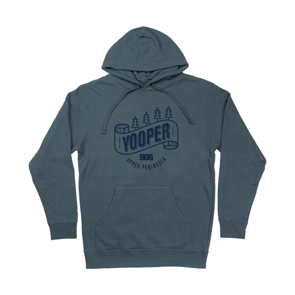 "Yooper Banner" Storm Blue Midweight Hoodie