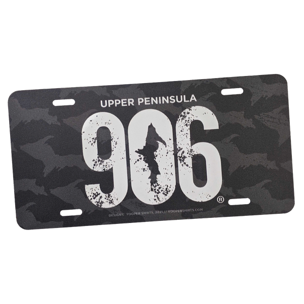 LICENSE PLATE - "906" Black 6"x12"