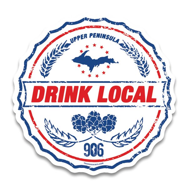 Sticker - "DRINK LOCAL" 4" Window Decal
