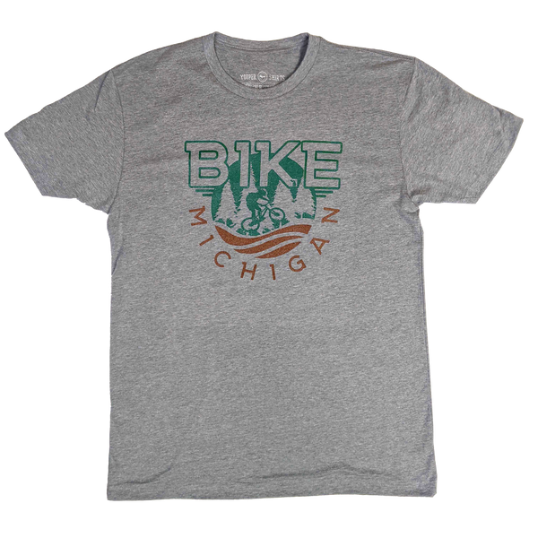 "BIKE MICHIGAN" Heather Grey T-Shirt (ONLINE ONLY)