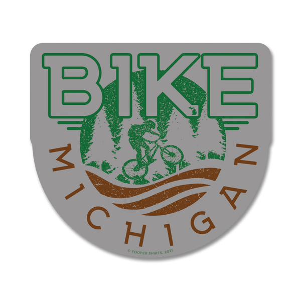 Sticker - "BIKE MICHIGAN" 4" Grey Window Decal