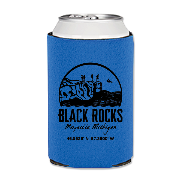 Can Cozy - "Black Rocks" Cerulean Blue