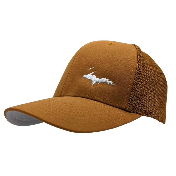 Hat - "U.P. Silhouette (Corner)" Caramel FlexFit Trucker Cap