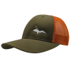 Hat - "U.P. Silhouette (Corner)" Dark Loden/Jaffa Orange Low Profile Trucker Hat