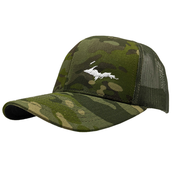 Hat - "U.P. Silhouette (Corner)" Multicam Tropic/Green Low Profile Trucker Hat