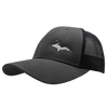 Hat - "U.P. Silhouette (Corner)" White on Charcoal/Black Low Profile Trucker Hat