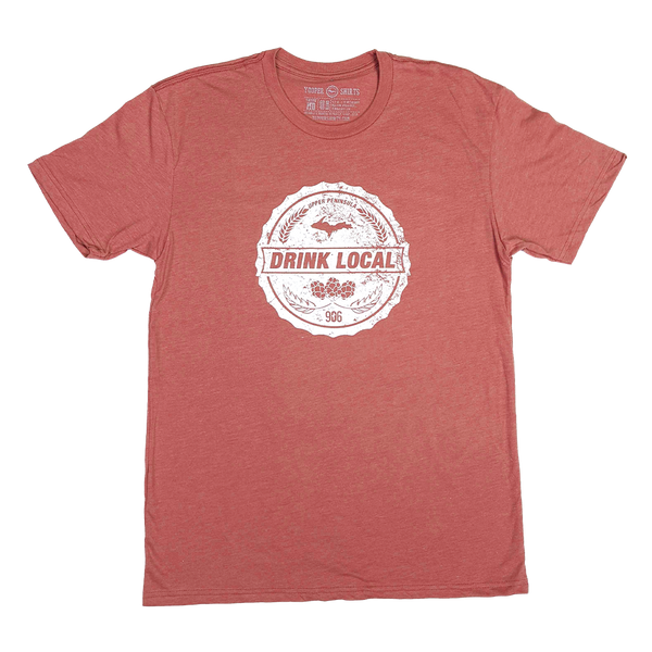 "DRINK LOCAL" Heather Mauve T-Shirt