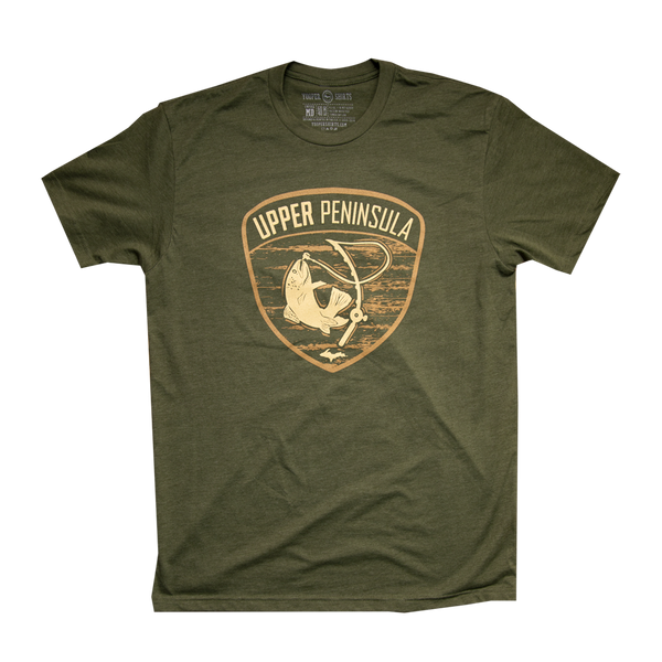 "U.P. FISHIN" Military Green T-Shirt