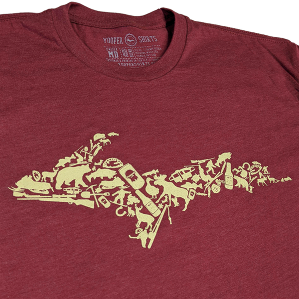 "YOOPER ICON" Cardinal T-Shirt