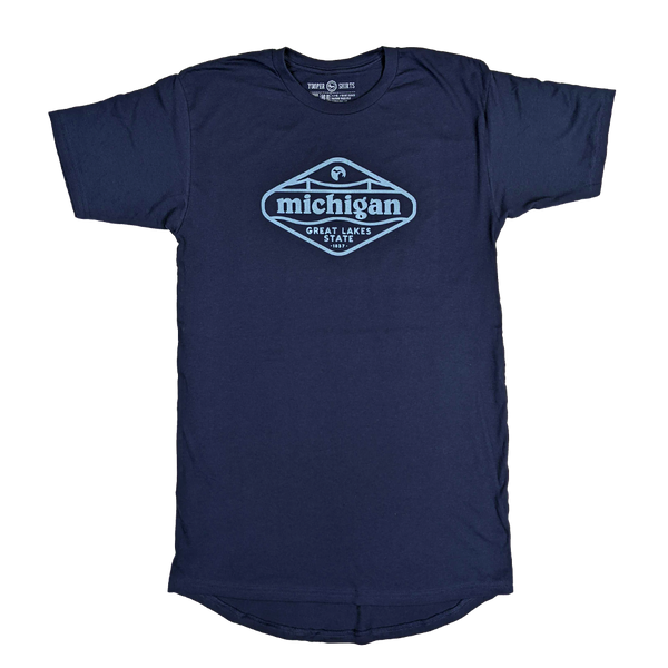 "Michigan (GLS)" Navy Long Body Urban T-Shirt (ONLINE ONLY)