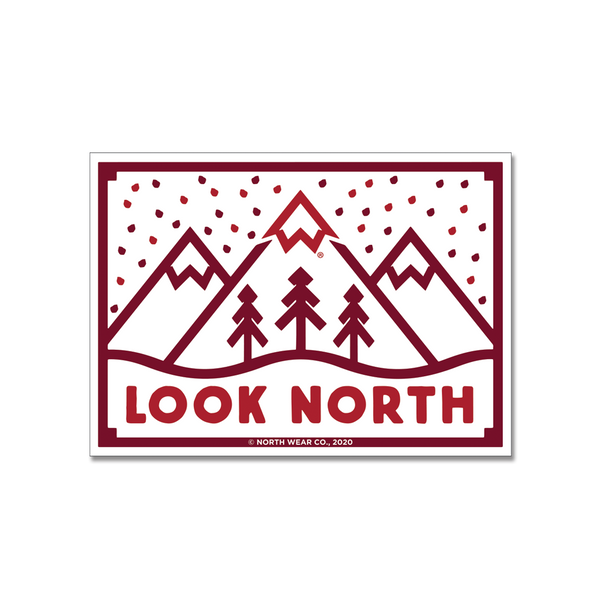 Sticker - "LOOK NORTH (Stamp)" 3" Window Decal