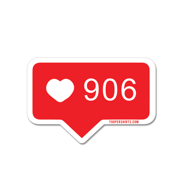 Sticker - "Love 906" 3" Window Decal