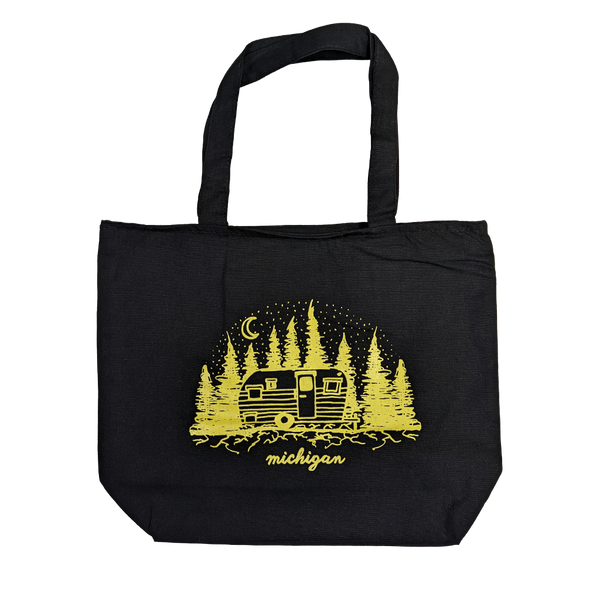"Michigan Camper" 25L Black Zippered Tote