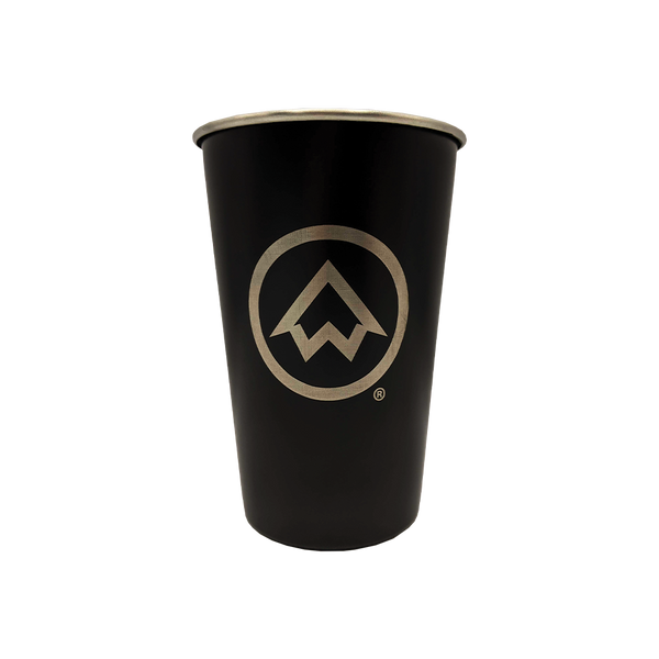 "TRUE NORTH" Black 16 oz. Stainless Steel Pint Cup