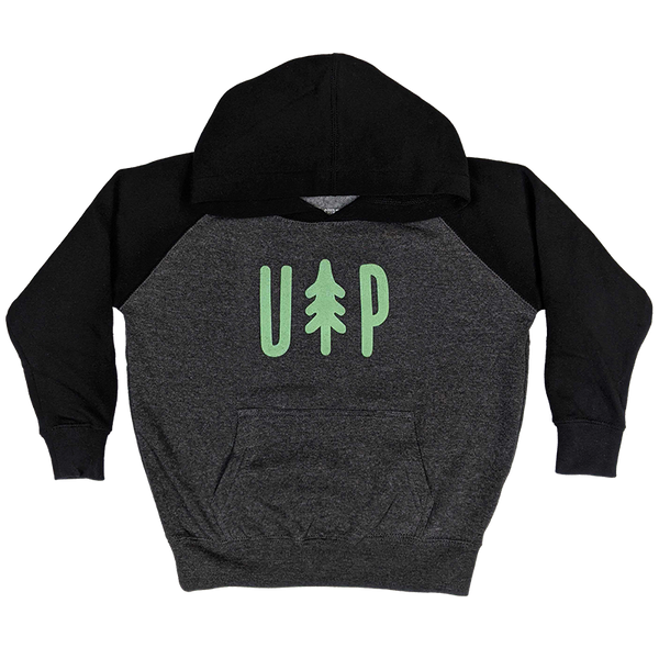 TODDLER - "UP Tree" Carbon/Black Special Blend Raglan Hoodie