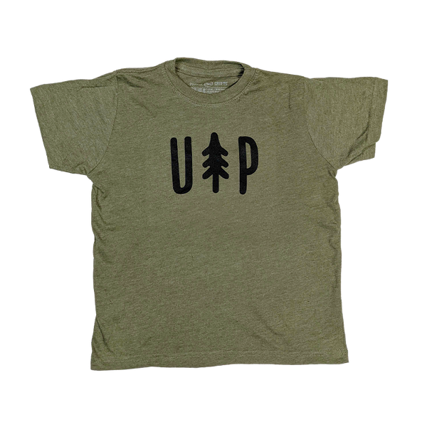 TODDLER - "UP Tree" Vintage Military Green T-Shirt