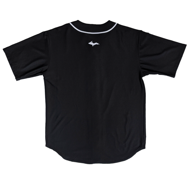 "U.P. Emblem (Retro)" Black Full Button Baseball Jersey