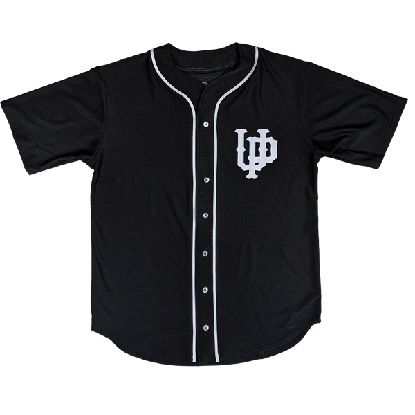 "U.P. Emblem (Retro)" Black Full Button Baseball Jersey