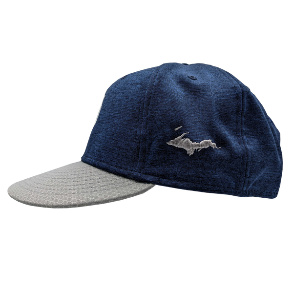 Hat - "U.P. Emblem" New Era® Heather Navy/Grey Striped Flat Bill Snapback Cap