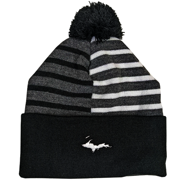 Beanie - "U.P. Silhouette" Black/White Half Color 12" Beanie