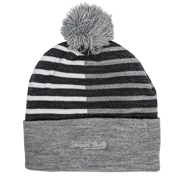 Beanie - "U.P. Silhouette" Heather Grey/Charcoal/White Half Color 12" Beanie