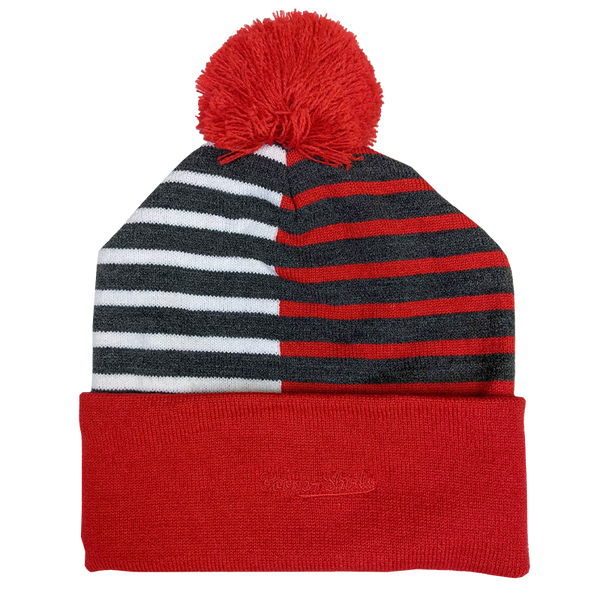 Beanie - "U.P. Silhouette" True Red/Charcoal/White Half Color 12" Beanie
