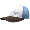 Hat - "U.P. Silhouette (Corner)" White/Columbia Blue/Brown Low Profile Trucker Hat