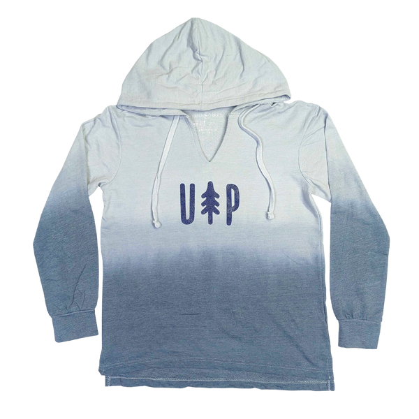 "UP Tree" Women's Greyscale French Terry Ombré Hoodie