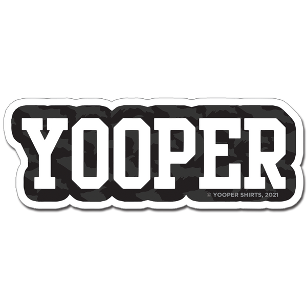 Sticker - "YOOPER" 8" White/Black Window Decal