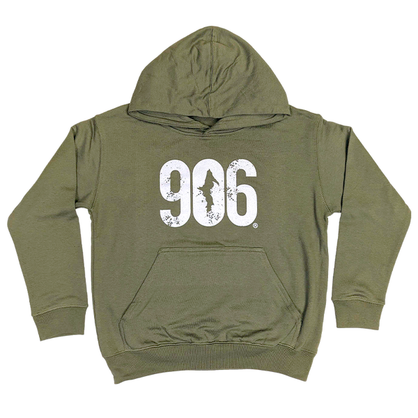 YOUTH - "906" Military Green Elevated Hoodie
