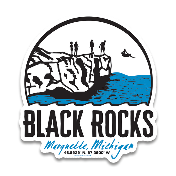 Sticker - "Black Rocks" 4" Window Decal