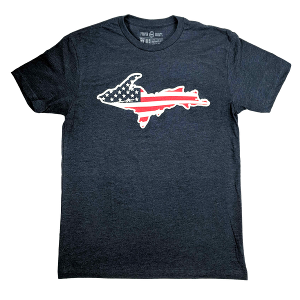 "U.P. AMERICA" Heather Navy T-Shirt